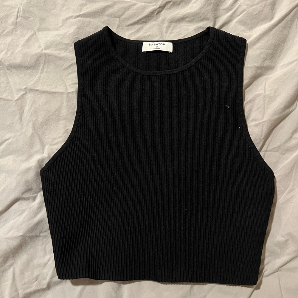 Babaton Sculpt Crop Tank Black (M)